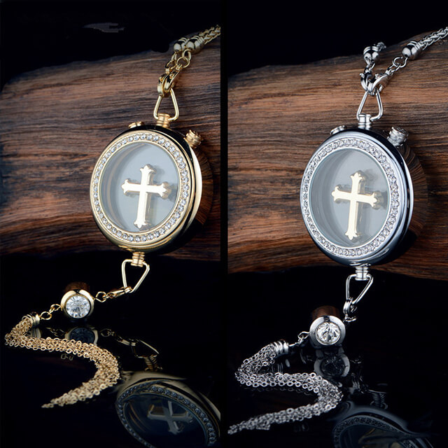Round Perfume Cross Metal Tassel Christian Car Pendant