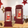 Glitter Lighted Telephone Booth With Music Christmas Gift 