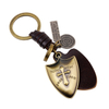 Excellent Leather Ancient Bronze Christian Key Chain Ring